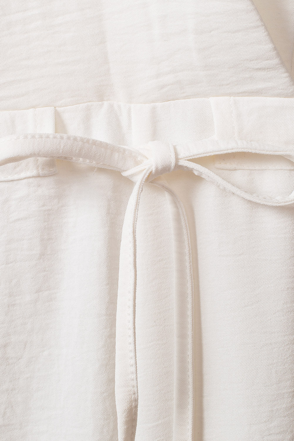 LC643831-1-S, LC643831-1-M, LC643831-1-L, LC643831-1-XL, LC643831-1-XS, White Solid Spaghetti Strap Wide Leg Drawstring High Waist Jumpsuit