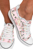 BH022542-10-38, BH022542-10-39, BH022542-10-43, BH022542-10-42, BH022542-10-41, BH022542-10-40, Pink Womens Casual Floral Print Sneakers Slip On Canvas Shoes