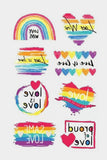 BH042070-22, Multicolor Pride Tattoos Rainbow LGBT Gay Stickers