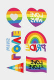 BH042070-1022, Multicolor Pride Tattoos Rainbow LGBT Gay Stickers