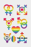 BH042070-3022, Multicolor Pride Tattoos Rainbow LGBT Gay Stickers