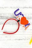 BH042486-22, Multicolor 4th of July Headband USA Heart Shaped Independence Day Party Decorations