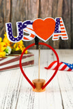 BH042486-22, Multicolor 4th of July Headband USA Heart Shaped Independence Day Party Decorations