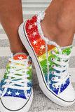 Womens Rainbow Canvas Shoes Pride Month Lgbtq Casual Shoes