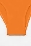 LC415939-14-S, LC415939-14-M, LC415939-14-L, LC415939-14-XL, LC415939-14-2XL, LC415939-14-18W, LC415939-14-20W, Orange Solid Square Neck Sleeveless Tankini Swimsuit