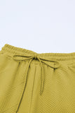 Women's Textured Loose Fit T Shirt and Drawstring Pants Set