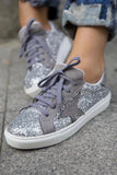 Women's  Fashion Star Pattern Board Shoes Versatile Lace Up Outdoor Sneakers