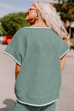 Women's Textured Loose Fit T Shirt and Drawstring Pants Set