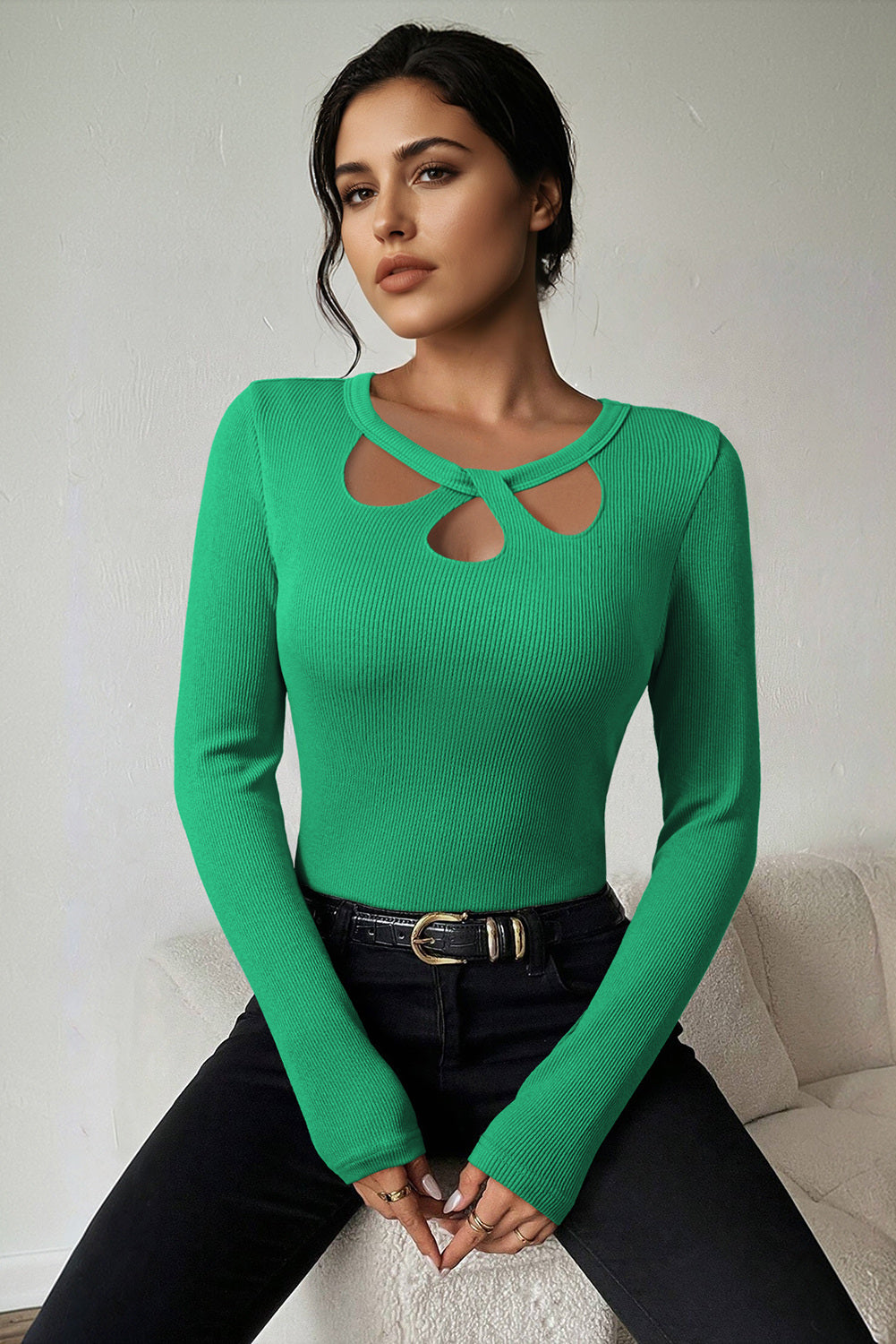 LC2726703-P109-S, LC2726703-P109-M, LC2726703-P109-L, LC2726703-P109-XL, Bright Green sweater