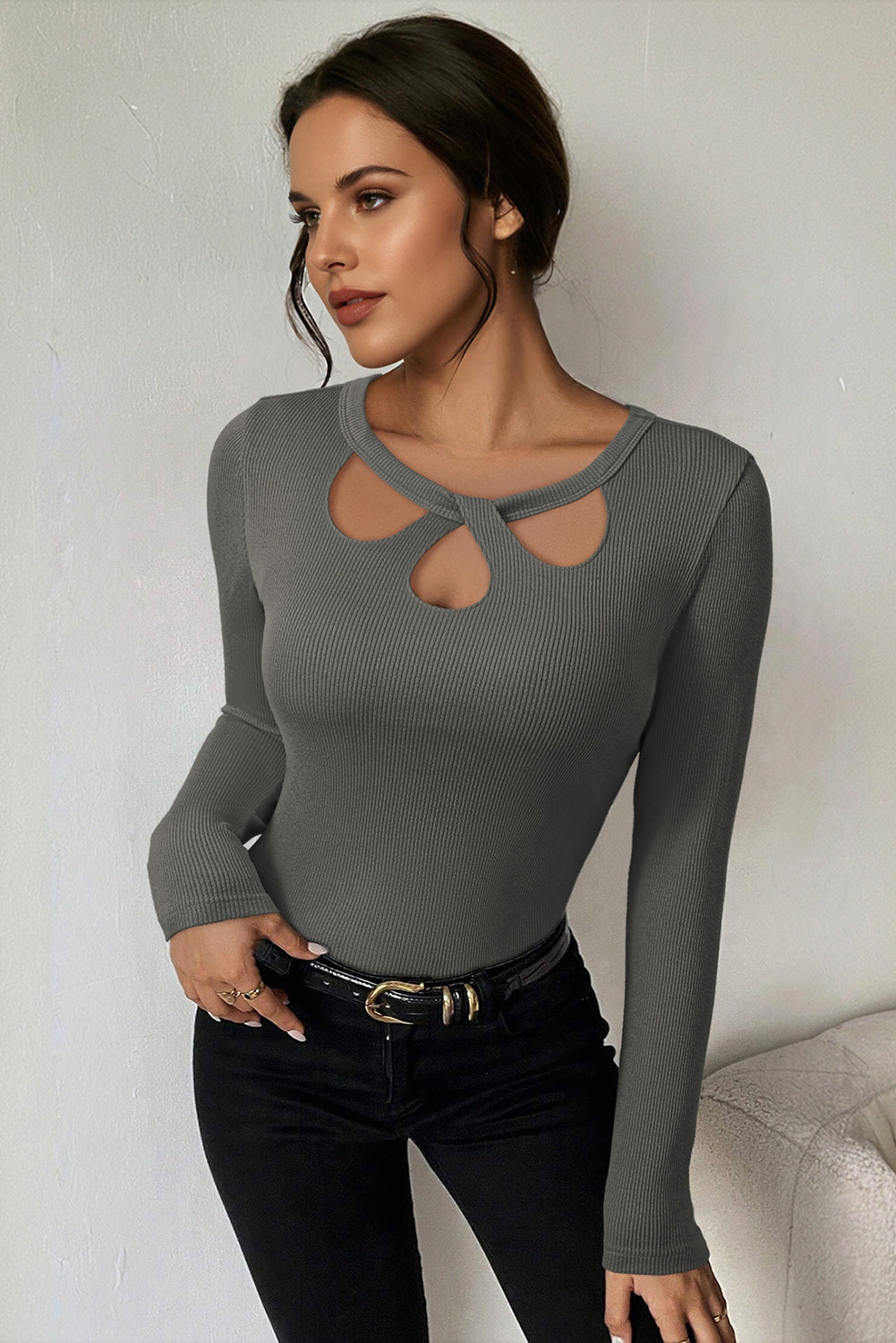 LC2726703-P2011-S, LC2726703-P2011-M, LC2726703-P2011-L, LC2726703-P2011-XL, Dark Grey sweater
