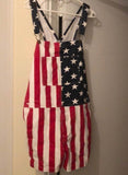 Red Women's Overalls Denim Flag Overalls LC642488-3