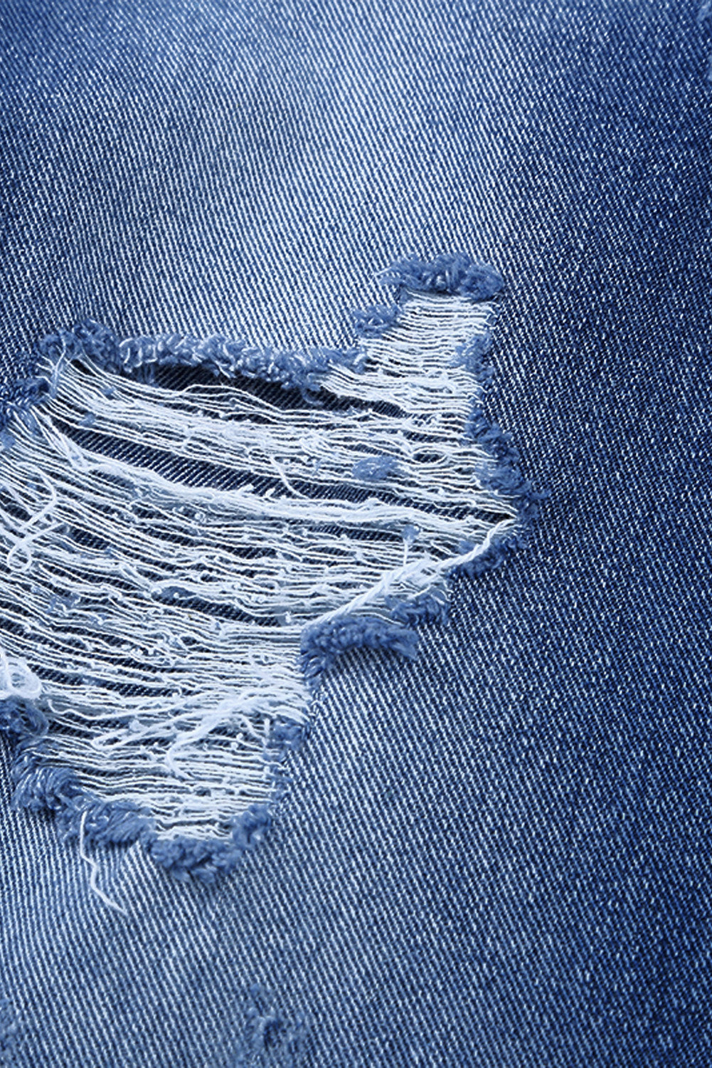 Blue Women's Ripped Boyfriend Jeans Distressed Holes Crop Denim Pants LC78064-5