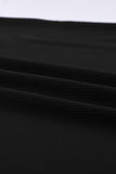 Black Sleeveless Tank Dress Buttons Ribbed Knit Bodycon Midi Dress LC224949-2