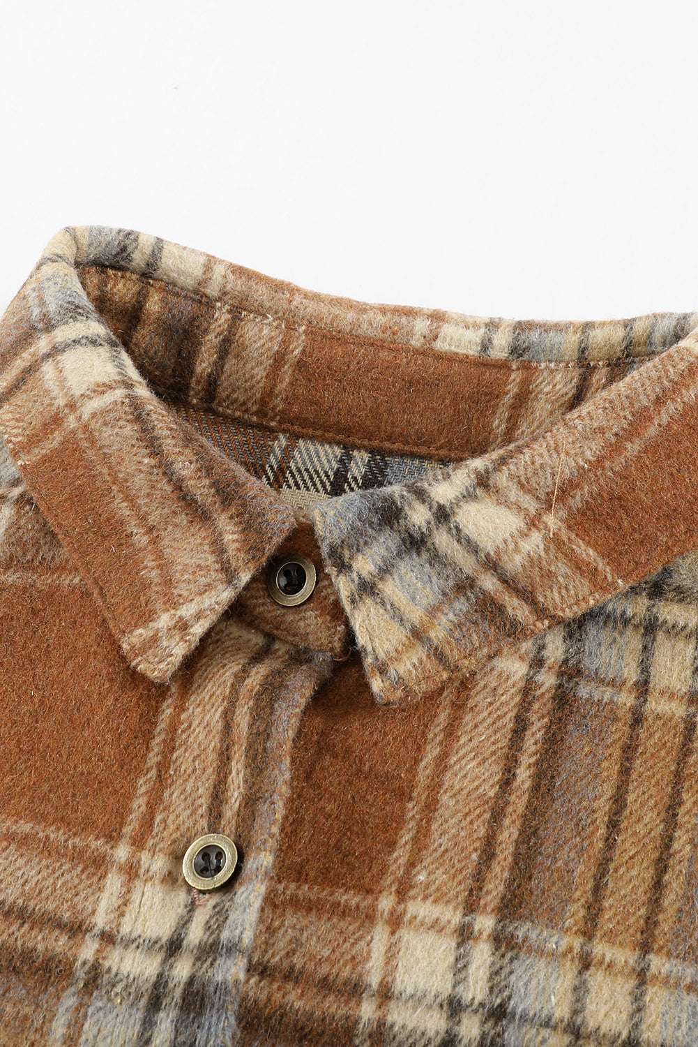 LC2551821-3-S, LC2551821-3-M, LC2551821-3-L, LC2551821-3-XL, LC2551821-3-2XL, Red Oversize Rounded Hem Plaid Shirt with Slits