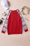 LC25110894-3-S, LC25110894-3-M, LC25110894-3-L, LC25110894-3-XL, LC25110894-3-2XL, Red Christmas T-Shirt Pullover Long Sleeve Sequin Pocket RaglanTop