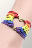 Love Shape Pride Bracelet Rainbow Wristband for Men Women