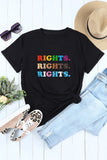 LC25216437-2-S, LC25216437-2-M, LC25216437-2-L, LC25216437-2-XL, LC25216437-2-2XL, Black Rainbow Pride T Shirt Womens LGBT Rights Print Short Sleeve Tee Shirt
