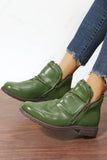 BH02143-9-37, BH02143-9-38, BH02143-9-39, BH02143-9-40, BH02143-9-41, BH02143-9-42, Green  Women Boots PU Leather Ankle Boots Waterproof Short Boots