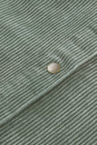 LC8512025-9-S, LC8512025-9-M, LC8512025-9-L, LC8512025-9-XL, LC8512025-9-2XL, Green Corduroy Shacket Jacket Button Down Hooded Coat with Pockets
