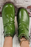 BH02143-9-37, BH02143-9-38, BH02143-9-39, BH02143-9-40, BH02143-9-41, BH02143-9-42, Green  Women Boots PU Leather Ankle Boots Waterproof Short Boots
