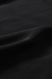 LC25115398-2-S, LC25115398-2-M, LC25115398-2-L, LC25115398-2-XL, LC25115398-2-2XL, Black Mock Neck Puff Long Sleeve Blouses Chiffon Casual Loose Shirts Tops