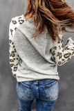 LC25313497-11-S, LC25313497-11-M, LC25313497-11-L, LC25313497-11-XL, LC25313497-11-2XL, Gray Womens Xmas Holiday Christmas Trees Leopard Raglan Sleeve Sweatshirt