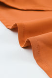 LC25115398-14-S, LC25115398-14-M, LC25115398-14-L, LC25115398-14-XL, LC25115398-14-2XL, Orange Mock Neck Puff Long Sleeve Blouses Chiffon Casual Loose Shirts Tops