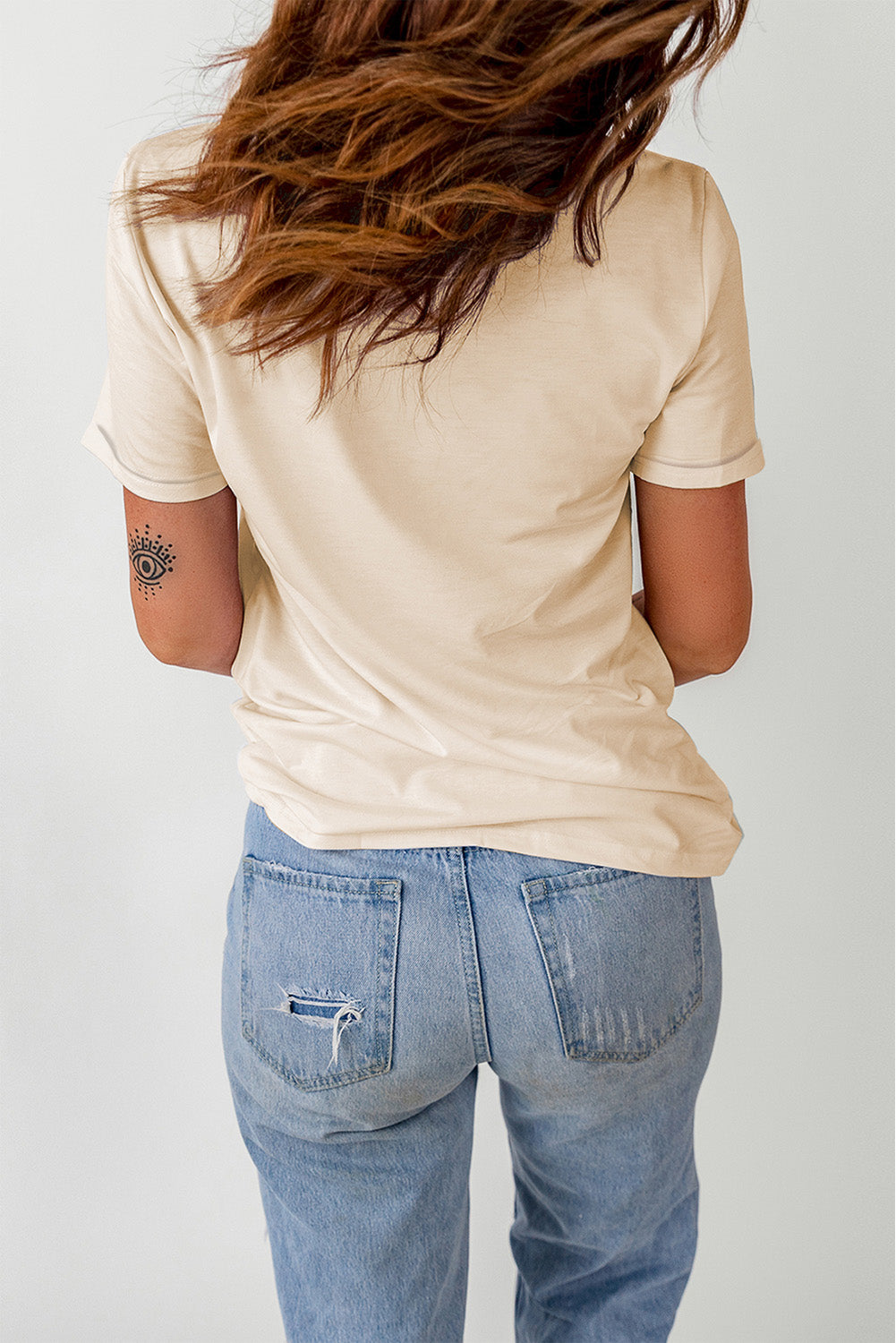 LC25219009-16-S, LC25219009-16-M, LC25219009-16-L, LC25219009-16-XL, LC25219009-16-2XL, Khaki Christmas Plaid Truck Tree Graphic Top Leopard T Shirt