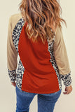 Christmas Trees Sweatshirt Leopard Long Sleeve Pulllover Tops