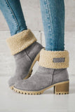 Women's Winter Fleece Lined Heel Boots Ankle Booties Outdoor Walking Shoes