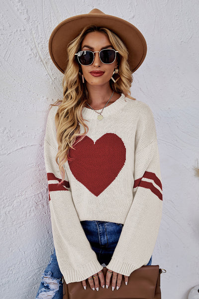  Rvidbe Valentine's Day Sweater for Women Heart Graphic