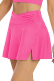 LC472305-6-S, LC472305-6-M, LC472305-6-L, LC472305-6-XL, LC472305-6-2XL, Rose Women's High Waisted Swim Skirt Flared Swim Skirt
