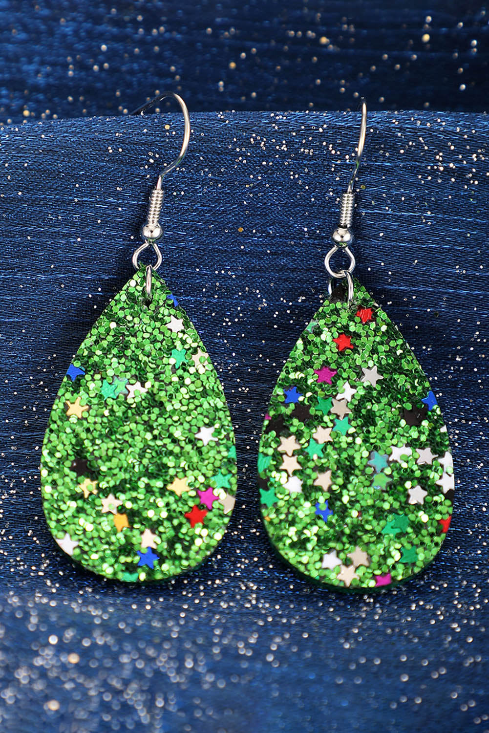 BH012371-9, St Patrick's Day Green Clover Teardrop Earrings for Women