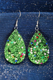 BH012371-9, St Patrick's Day Green Clover Teardrop Earrings for Women