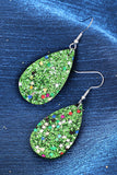 BH012371-9, St Patrick's Day Green Clover Teardrop Earrings for Women