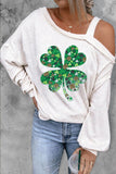 St. Patricks Day Shirts Women Cold Shoulder Long Sleeve Tops