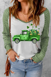 St. Patricks Day Shirts Truck Graphic Long Sleeve T-Shirt