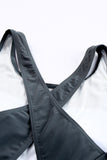 LC443470-11-S, LC443470-11-M, LC443470-11-L, LC443470-11-XL, LC443470-11-2XL, Gray Women's Cross Back Swimwear High Cut One Piece Bathing Suits Swimsuit