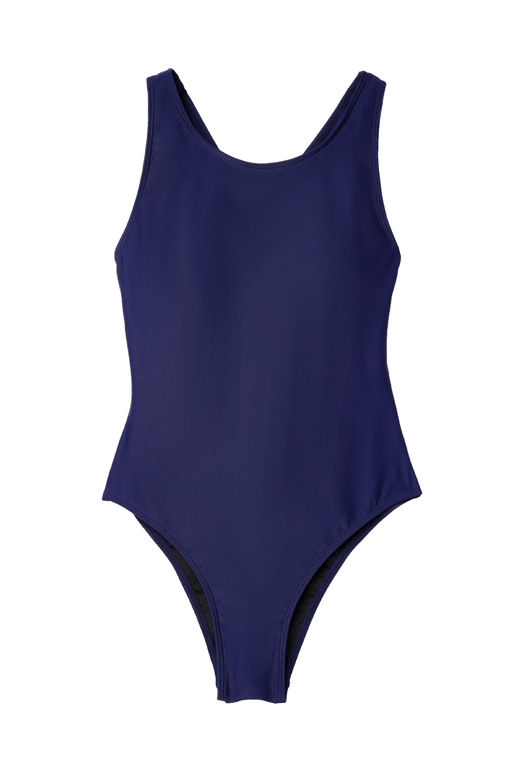 LC443470-105-S, LC443470-105-M, LC443470-105-L, LC443470-105-XL, LC443470-105-2XL, Blue Women's Cross Back Swimwear High Cut One Piece Bathing Suits Swimsuit