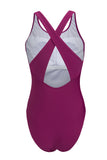 LC443470-3-S, LC443470-3-M, LC443470-3-L, LC443470-3-XL, LC443470-3-2XL, Red Women's Cross Back Swimwear High Cut One Piece Bathing Suits Swimsuit
