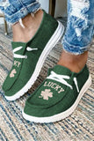 St Patricks Day Shoes for Women Lucky Clover Lace up Slip on Shoes