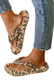 Women's Foam Leopard Print Slide Slippers Thick Sole Flip Flops