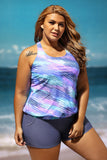 Blouson Tankini with Swim Bottom Bathing Suits Two Piece Swimsuits for Women