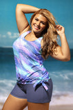 Blouson Tankini with Swim Bottom Bathing Suits Two Piece Swimsuits for Women