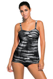 Women's Ruched Tankini Top with Triangle Briefs Swimsuit Tummy Control Bathing Suits