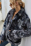 Zip Up Winter Tie Dye Teddy Jacket