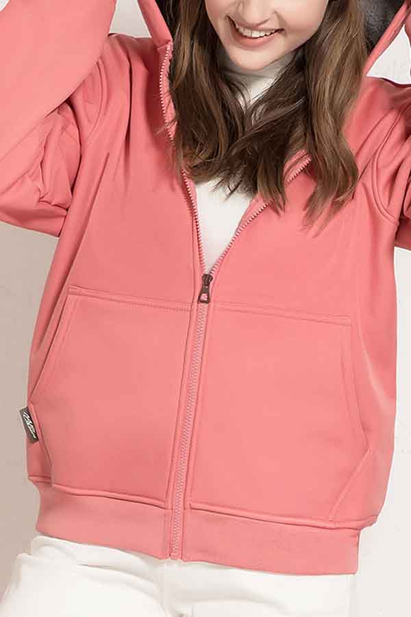 Womens Sherpa Lined Ski Jacket Watermelon Red