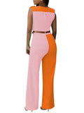Pinkqueen Womens Wide Leg Jumpsuit V Neck Sleeveless Long Romper