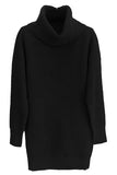 Solid Oversized Sweater Dress Black
