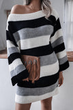 Bell Sleeve Striped Oversized Sweater Dress
